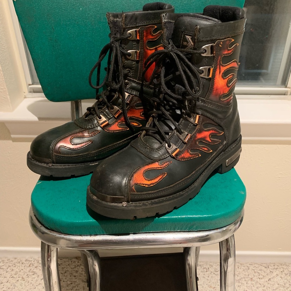 Xelement Mens Leather Motorcycle Boot🔥